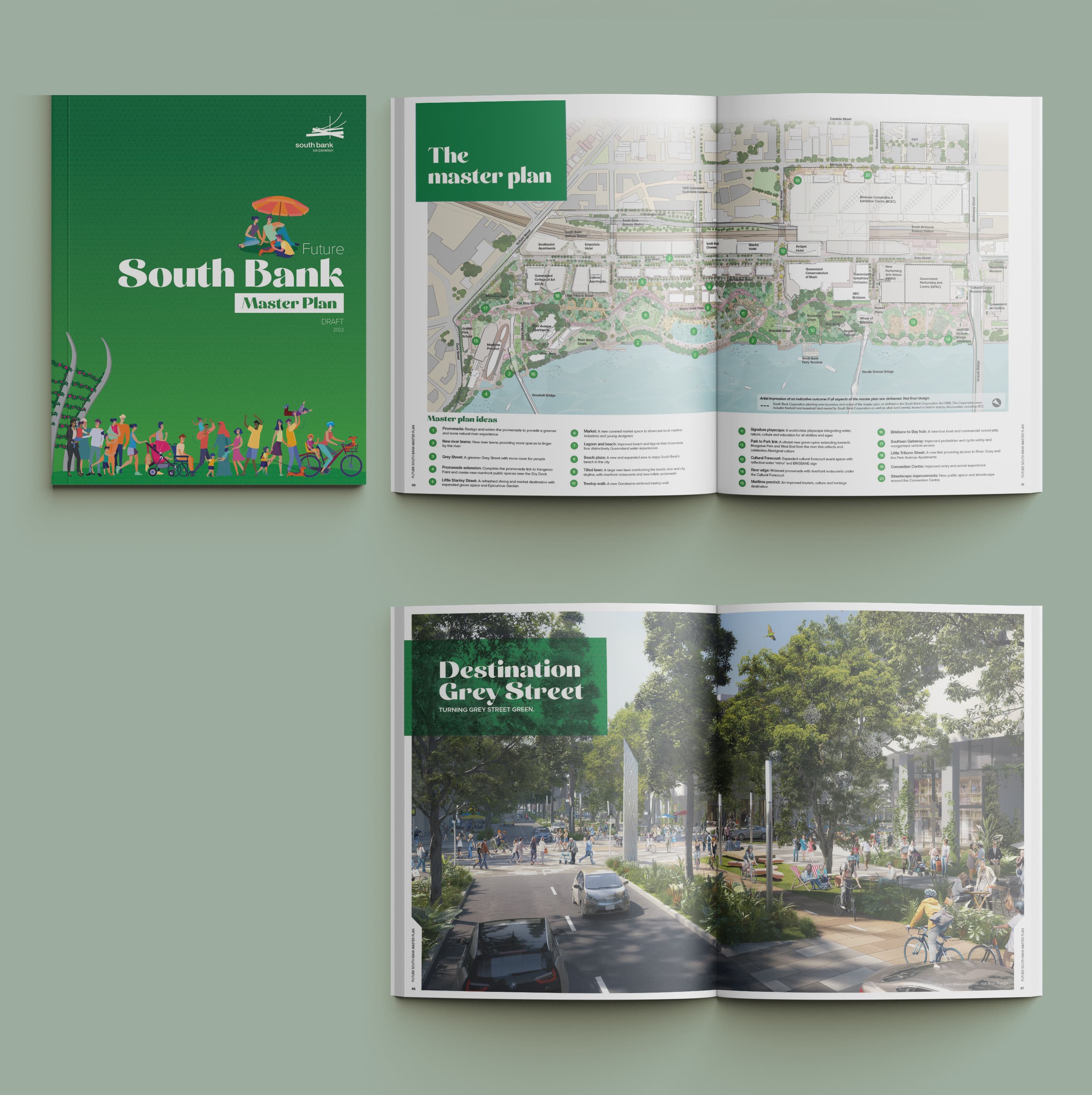 QLD South Bank Master Plan Mockup