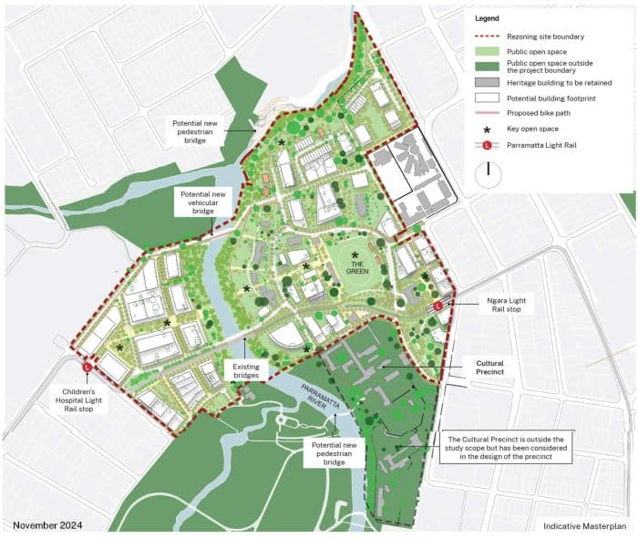 Parramatta North Indicative Masterplan 700X591
