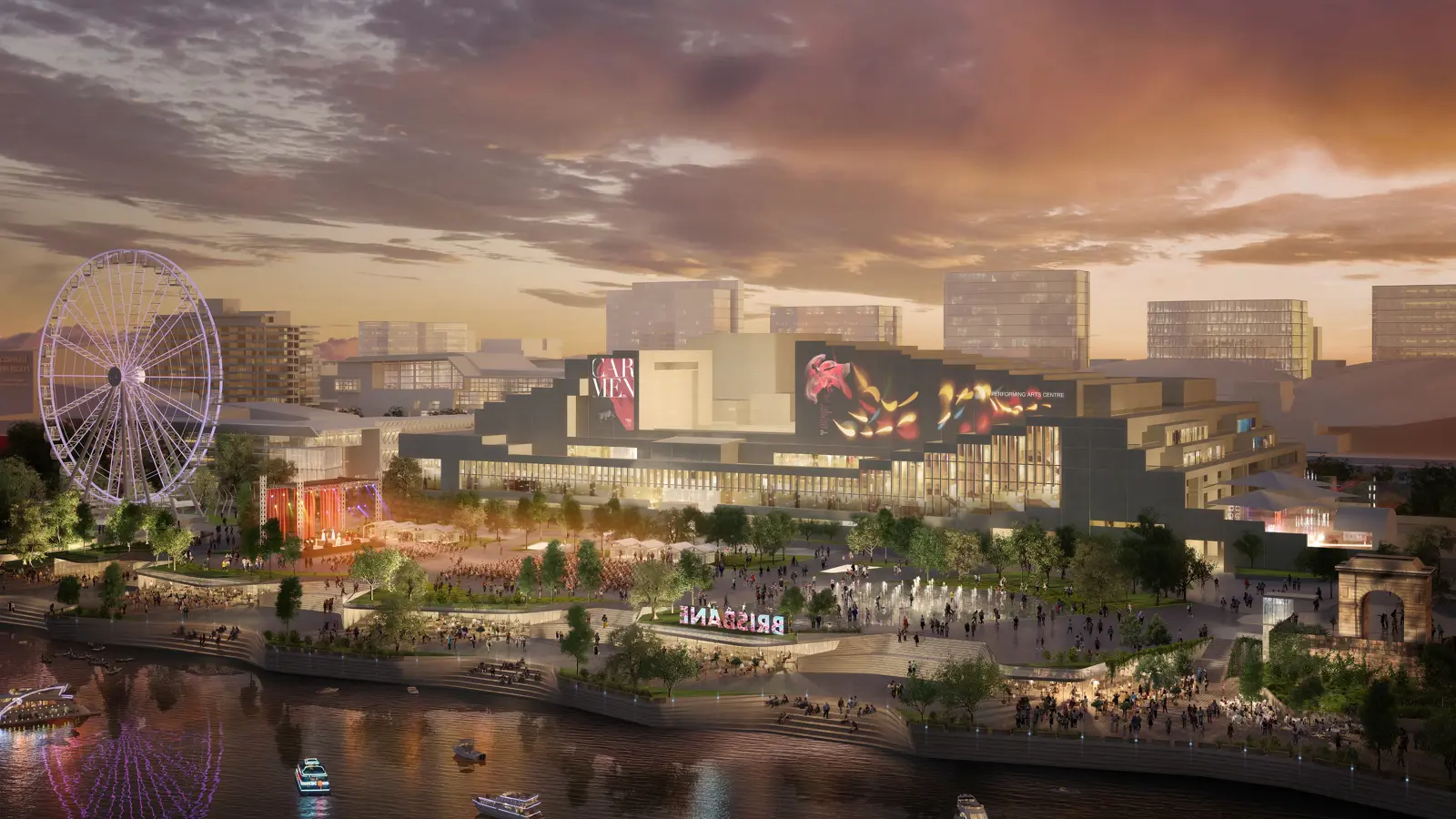 QLD Future South Bank Cultural Forecourt Render