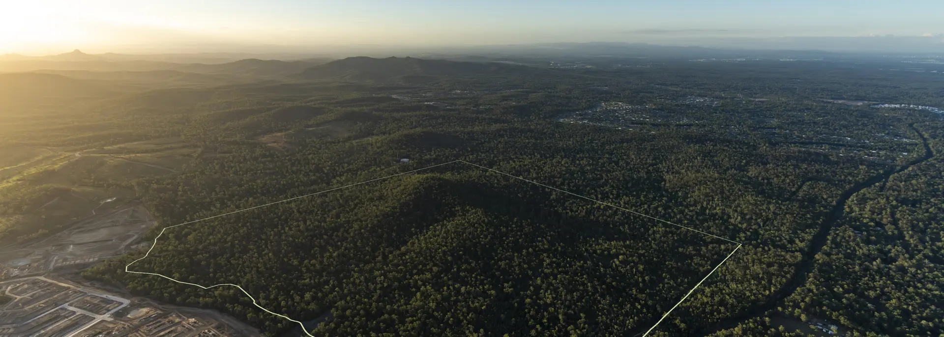 QLD NEW BEITH AERIAL PERSPECTIVE WITH SITE BOUNDARY