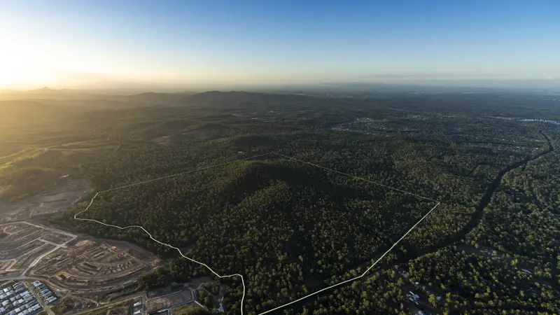 QLD NEW BEITH AERIAL PERSPECTIVE WITH SITE BOUNDARY